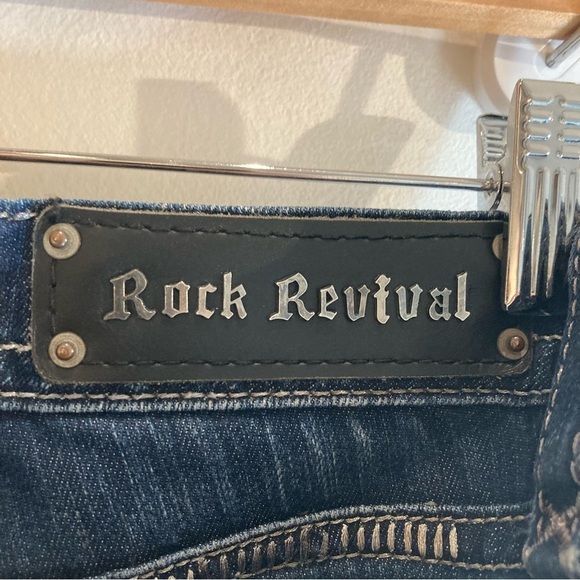 ROCK REVIVAL  Sz 30 Kathy Embellished Rhinestone Slim Leg Skinny Mid-Rise Jeans - Picture 11 of 16